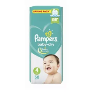 بامبرز حفاضات اطفال جامبو مقاس 4 * 58ق